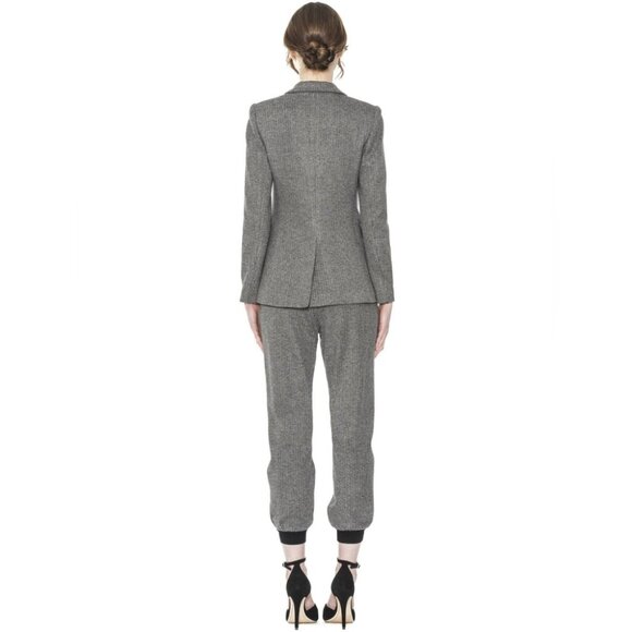 Alice + Olivia - Macey Fitted Notch Collar Tailored Blazer Herringbone Tweed 12 - Picture 4 of 8